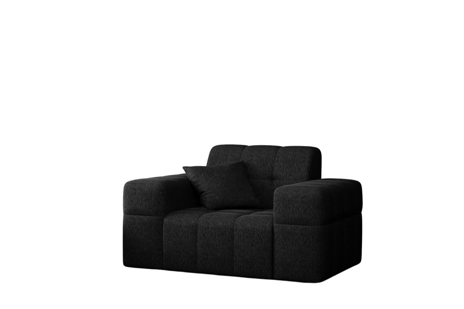 SESSEL Serie NIMES Stoff Verita Schwarz - Schwarz, Holz (120/82/92cm) - Kaiser Möbel