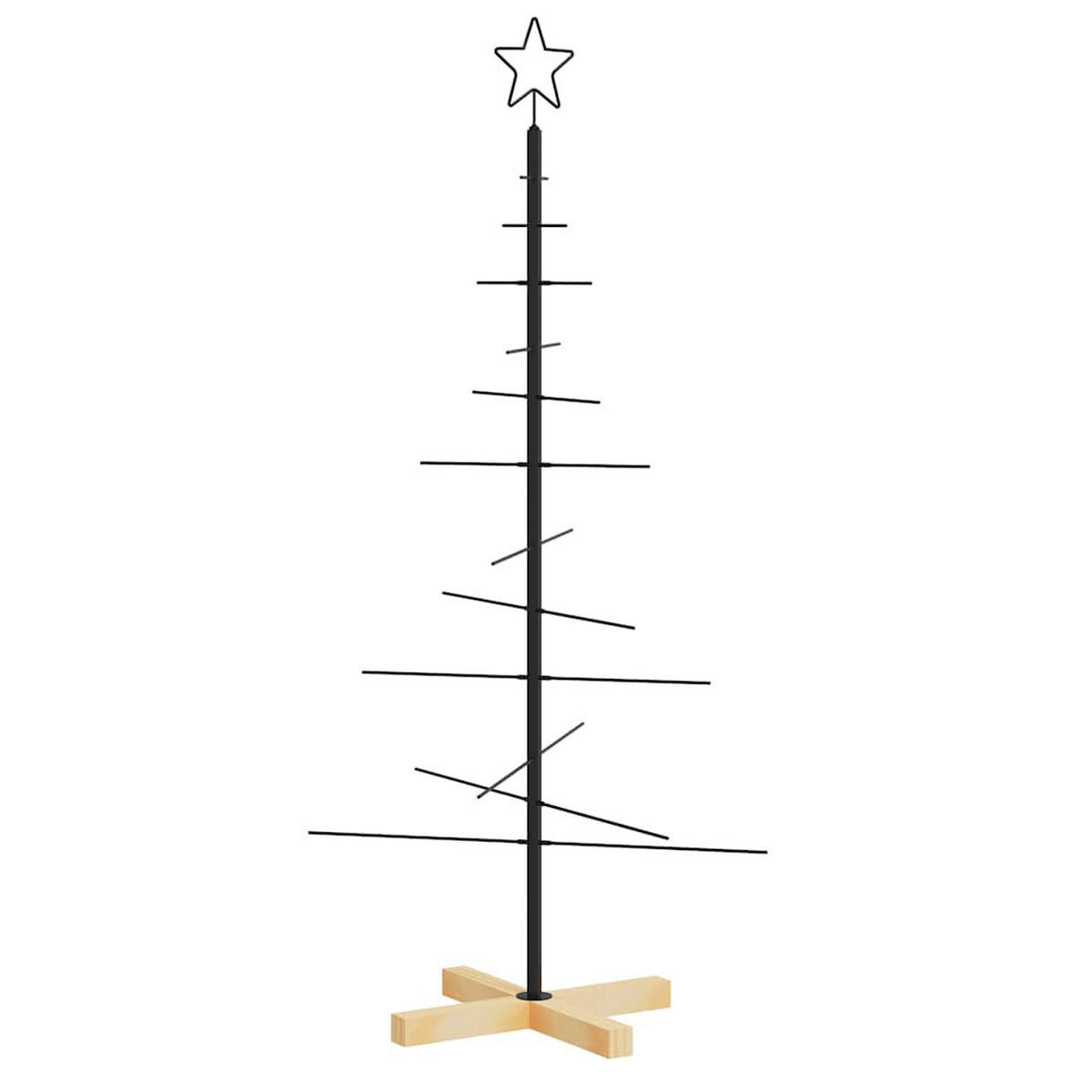 WEIHNACHTSBAUM Metall Mit Holzständer Schwarz 120 Cm - Schwarz, Metall (120cm) - vidaXL