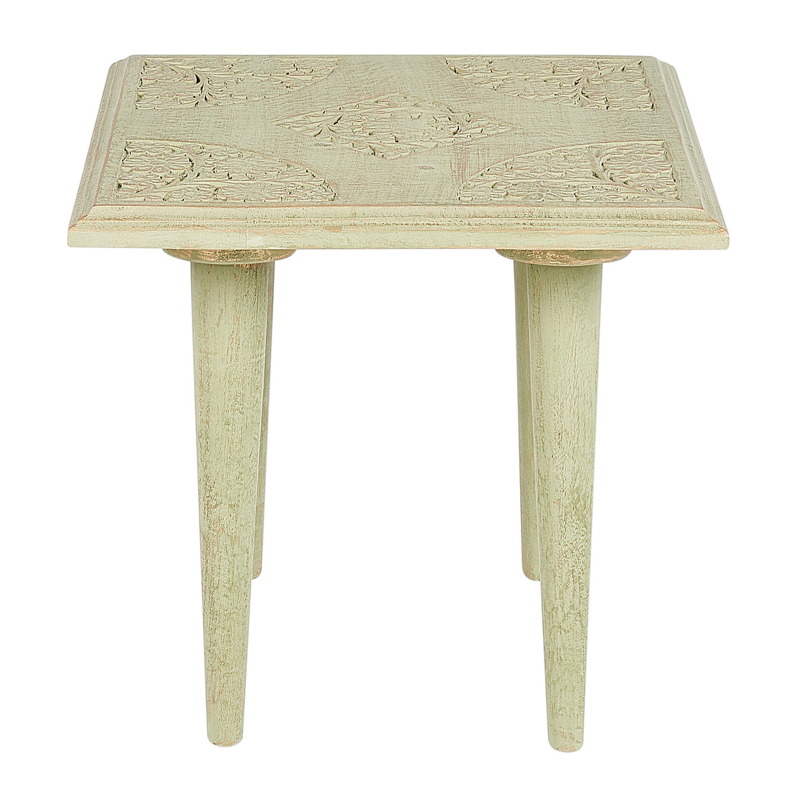 BEISTELLTISCH 2er-Set Quadratisch Grün, Gold Belidha - Grün, Holz (40/40cm) - Beliani