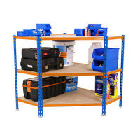 ECKREGAL Small Muli HxBxT 90 x 90 x 50 cm 3 Fachböden Fachlast 200 kg Blau-Orange - Gelb, Metall (90/90/50cm) - PROREGAL