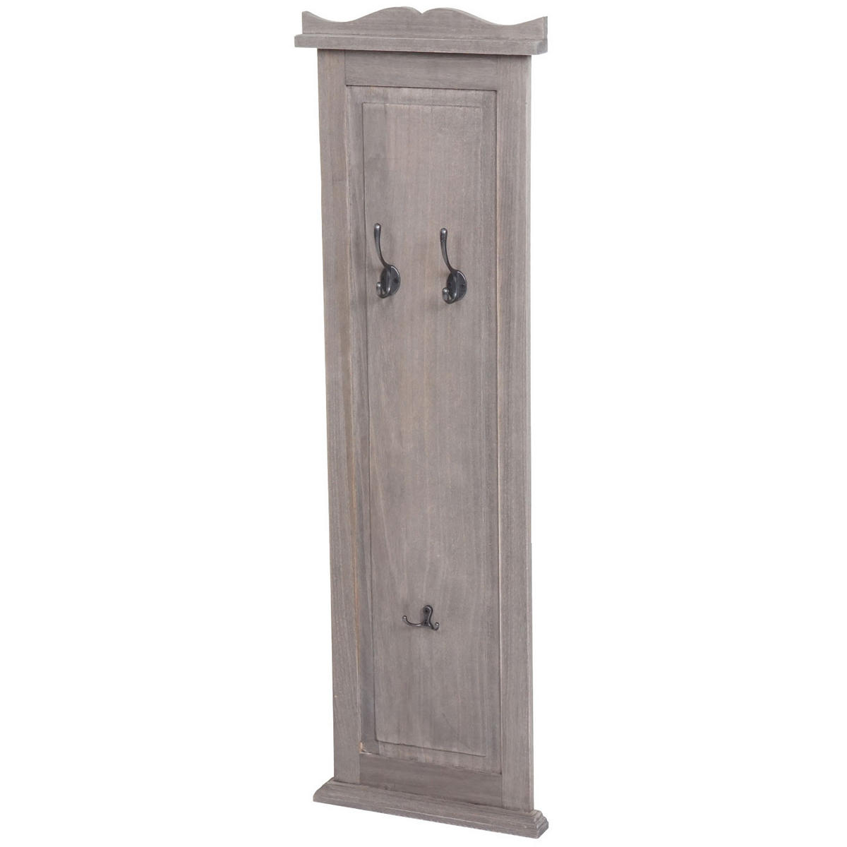 GARDEROBE 2er-Set 109x28x5,5cm Wandhaken Holz Grau-Braun shabby - Graubraun, Holz (28/109/5.5cm) - BERLINLODGE