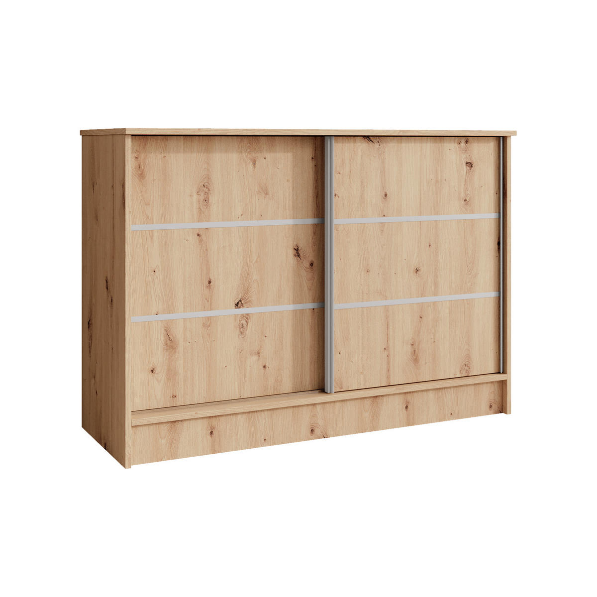 KOMMODE Mirela mit 2 Schiebetüren 120 cm, eiche Artisan - Eiche Artisan, Holzwerkstoff (121/85/43.5cm) - Beautysofa
