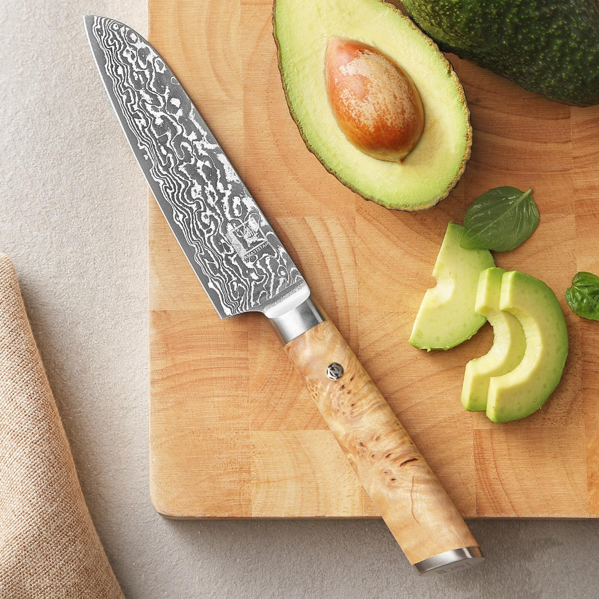 MESSER-SET 3-TEILIG 8–17 cm - Birkefarben, Holz/Metall - Zayiko