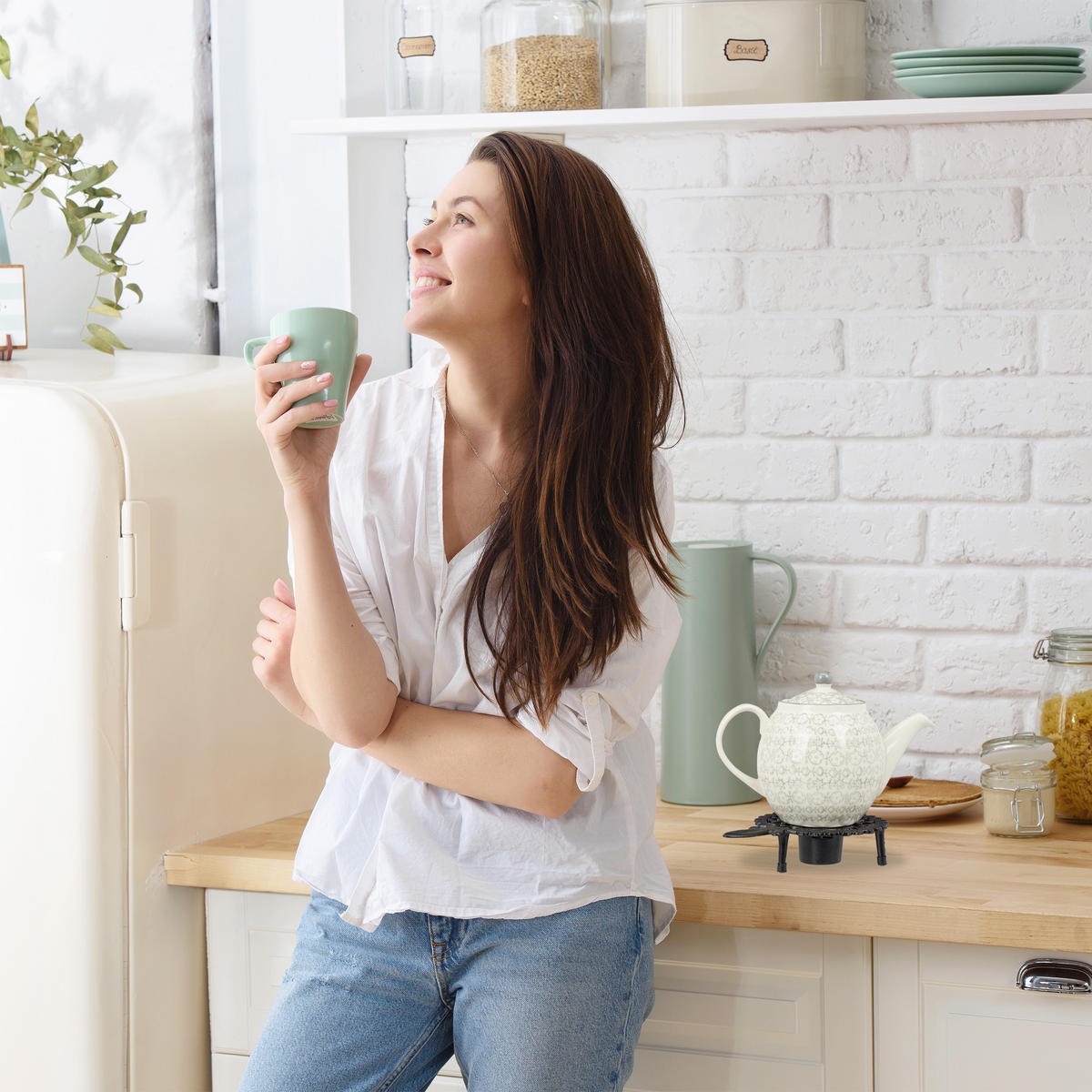 STÖVCHEN - Schwarz, Metall (14.5/5cm) - Relaxdays