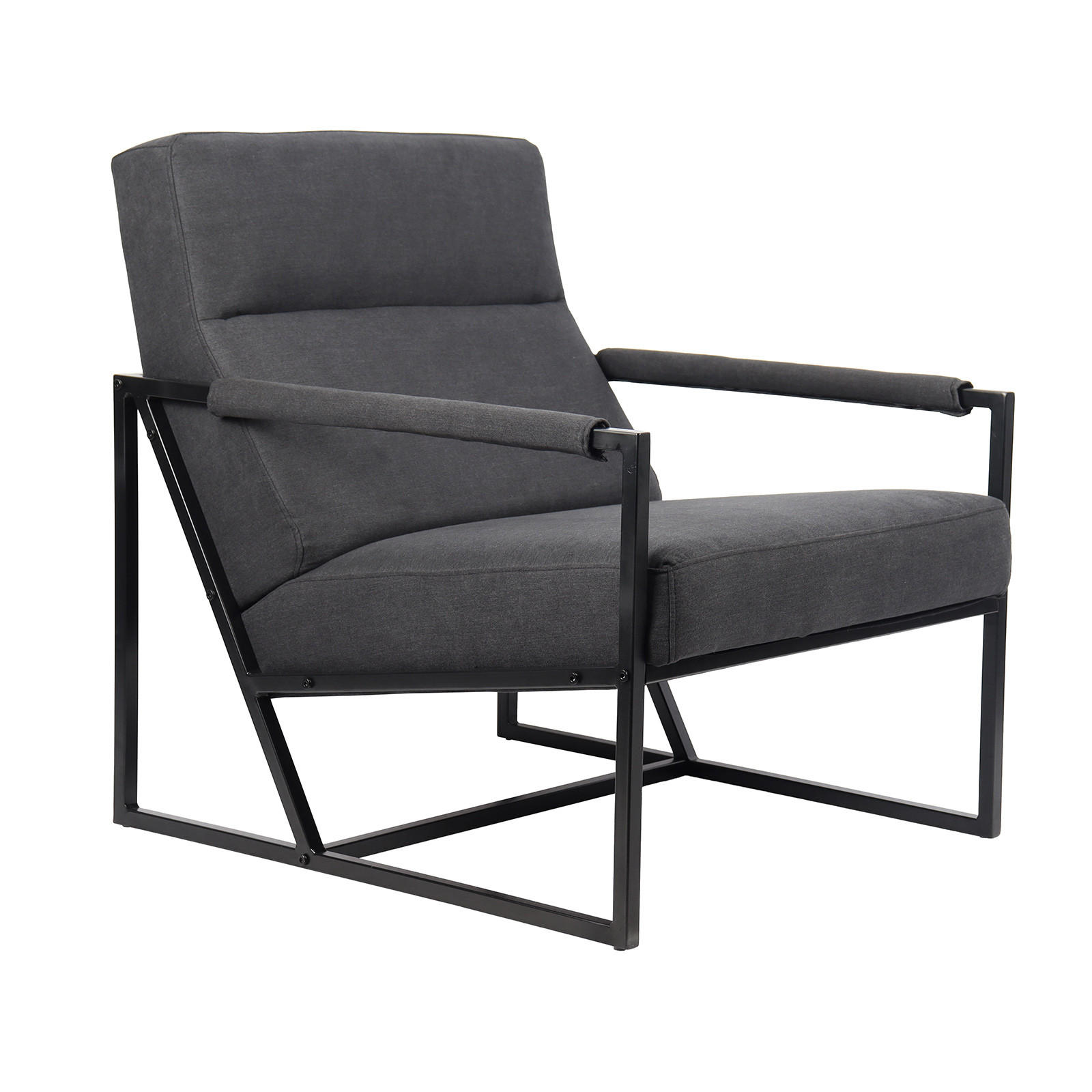 LOUNGESTUHL CHRIS - Anthrazit, Textil (66/77/82.5cm) - SVITA