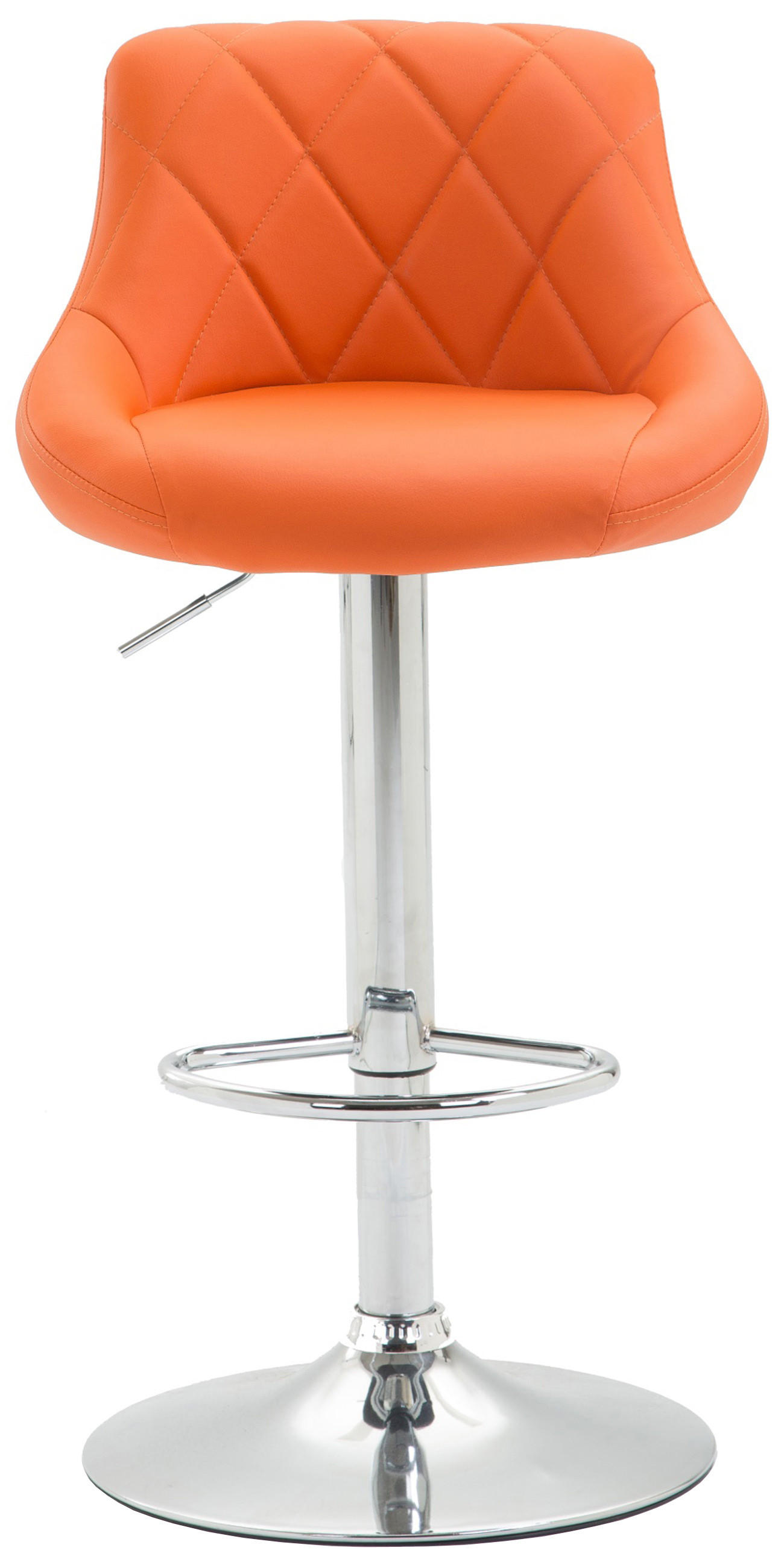 BARHOCKER 2er Set Lederlook orange - Chromfarben/Orange, Textil/Metall (46/83/49cm) - CLP