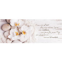 GLASBILD 80x30 cm Spruch Orchidee Weiß Beige - Beige, Glas (80/30cm) - artissimo