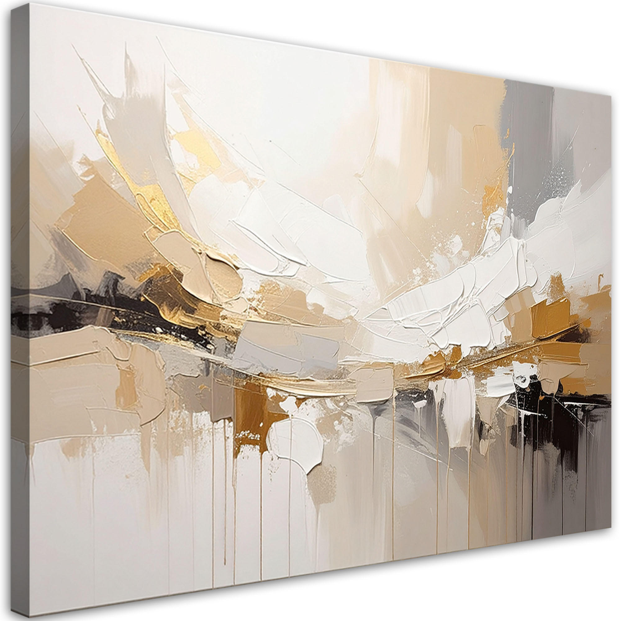 WANDBILD, Minimalistische abstrakte Landschaft in hellen Beigetönen - Beige, Textil (60/40cm) - Feeby