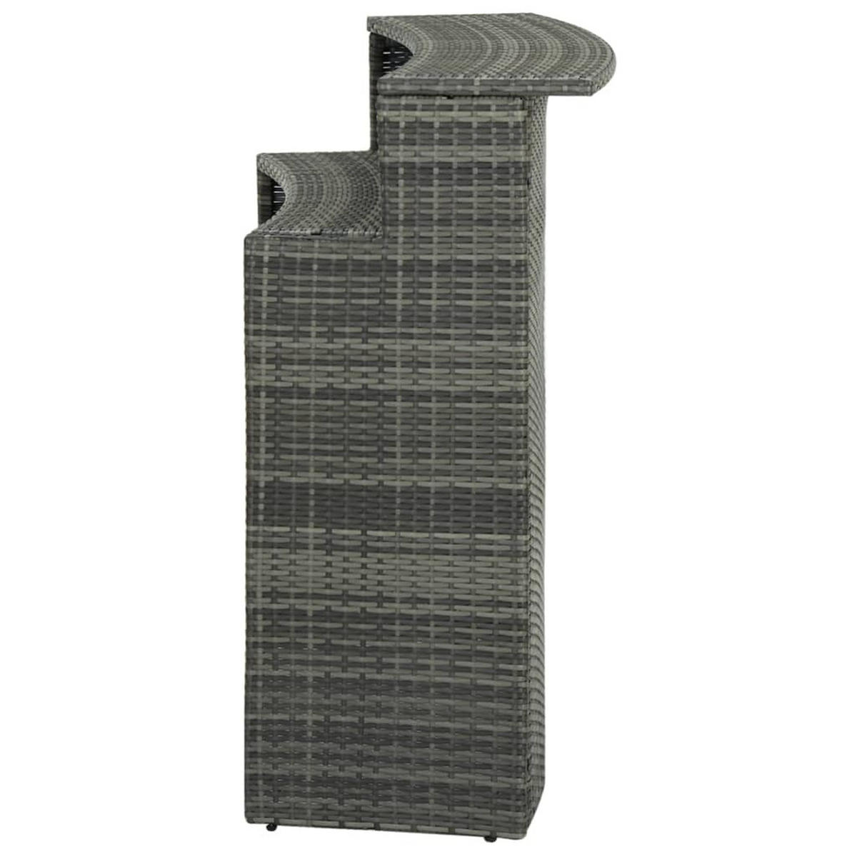 GARTEN-BARTISCH Grau 120/55/110 Cm Poly Rattan - Grau, Kunststoff (55/120/110cm) - vidaXL