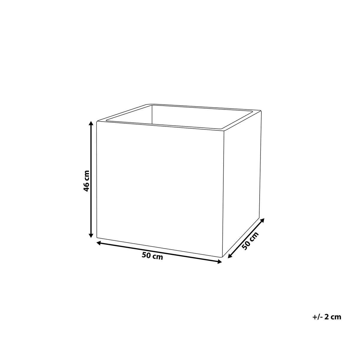 CVETLIČNI LONEC črna kvadraten 50/50/46 cm Paros - črna, naravni materiali (46cm) - Beliani