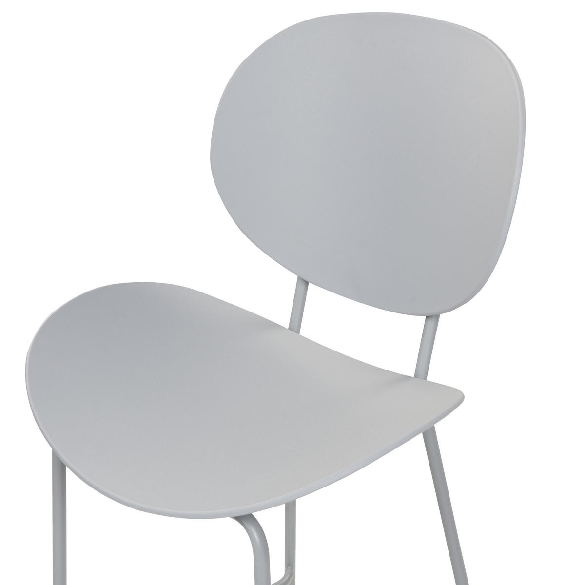 BARSTUHL 2er-Set Kunststoff hellgrau Shonto - Grau, Kunststoff (52/116/48cm) - Beliani