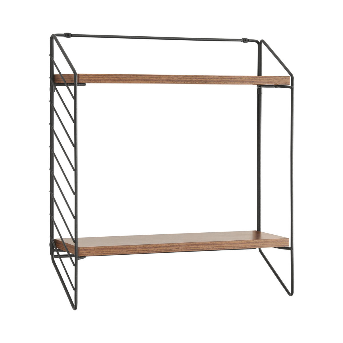 WANDREGAL Bømlo - Walnussfarben/Schwarz, Metall (42/47.5/14cm) - [en.casa]