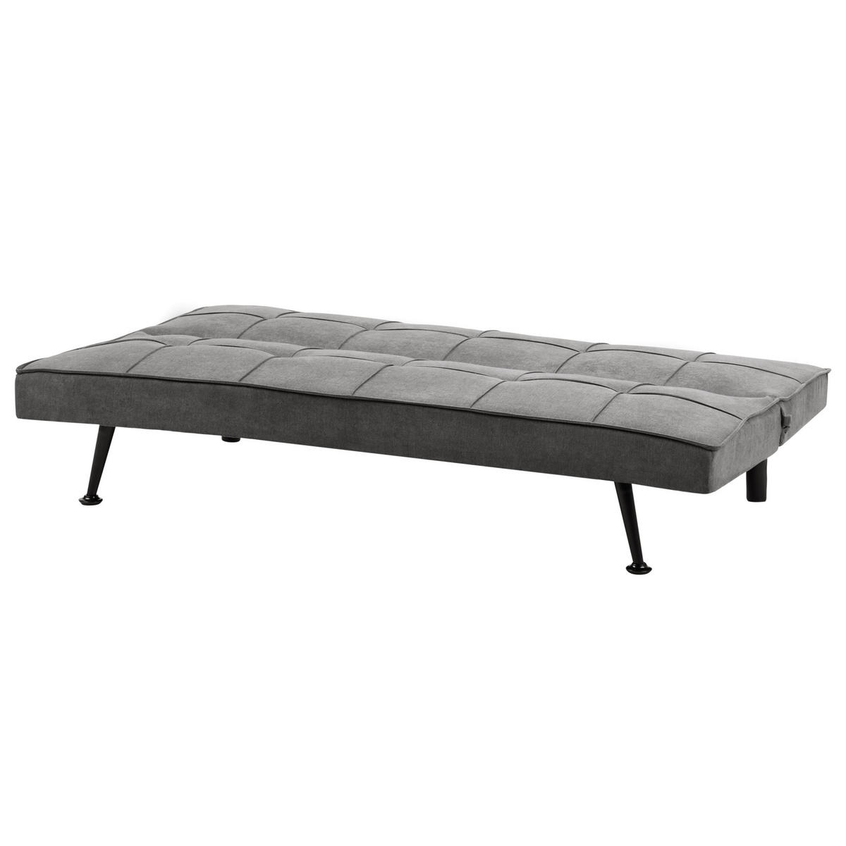 SCHLAFSOFA 168/105 cm Dunkelgrau Hasle - Dunkelgrau/Schwarz, Textil (168/75/88cm) - Beliani