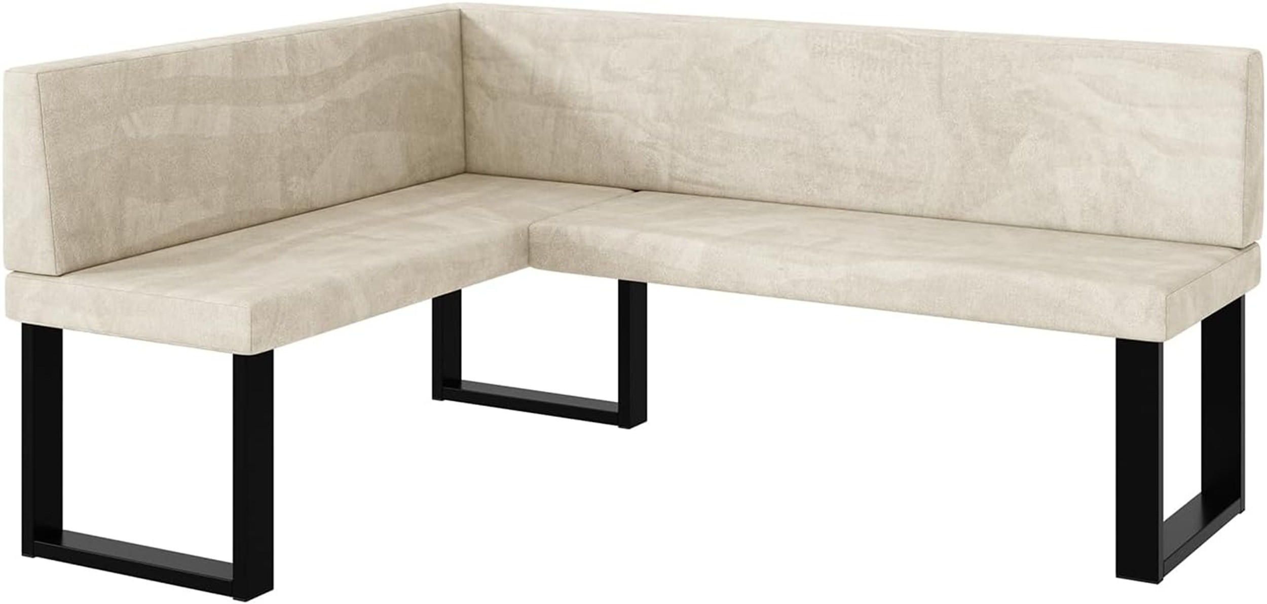 ECKBANK TONI_U - Creme, Textil (128/168cm) - Meblini