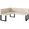 ECKBANK TONI_U - Creme, Textil (128/168cm) - Meblini