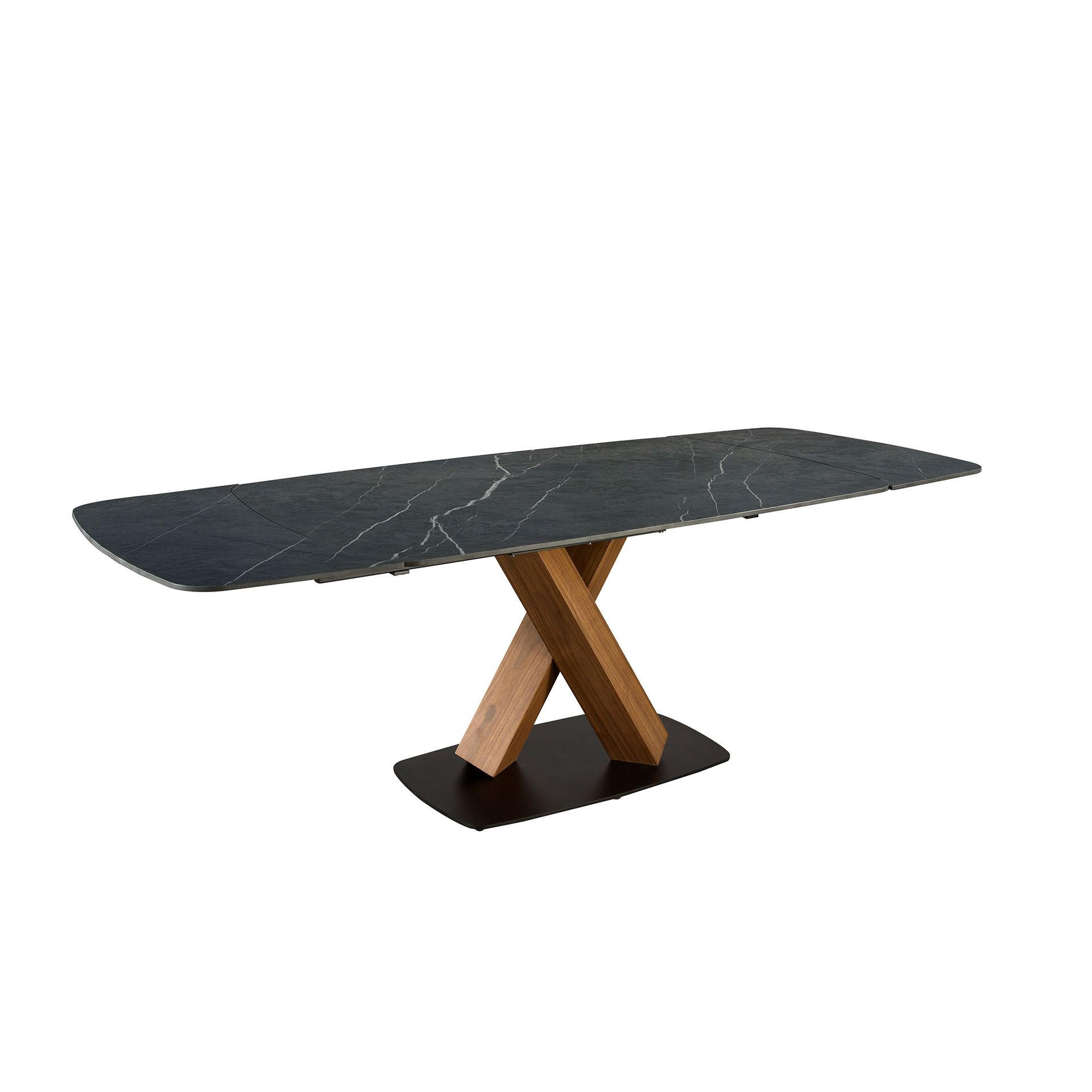 ESSTISCH oval Walnuss Schwarz 160/100/75 cm - Schwarz, Holz/Stein (100/160/75cm) - ANGEL CERDA