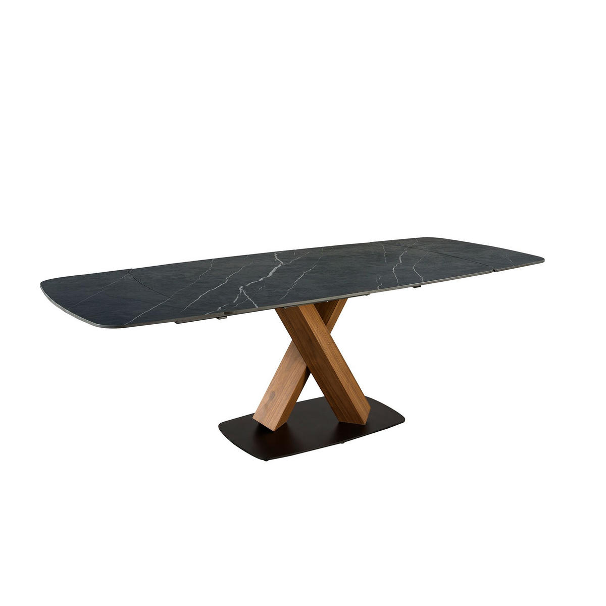 ESSTISCH oval Walnuss Schwarz 160/100/75 cm - Schwarz, Holz/Stein (100/160/75cm) - ANGEL CERDA