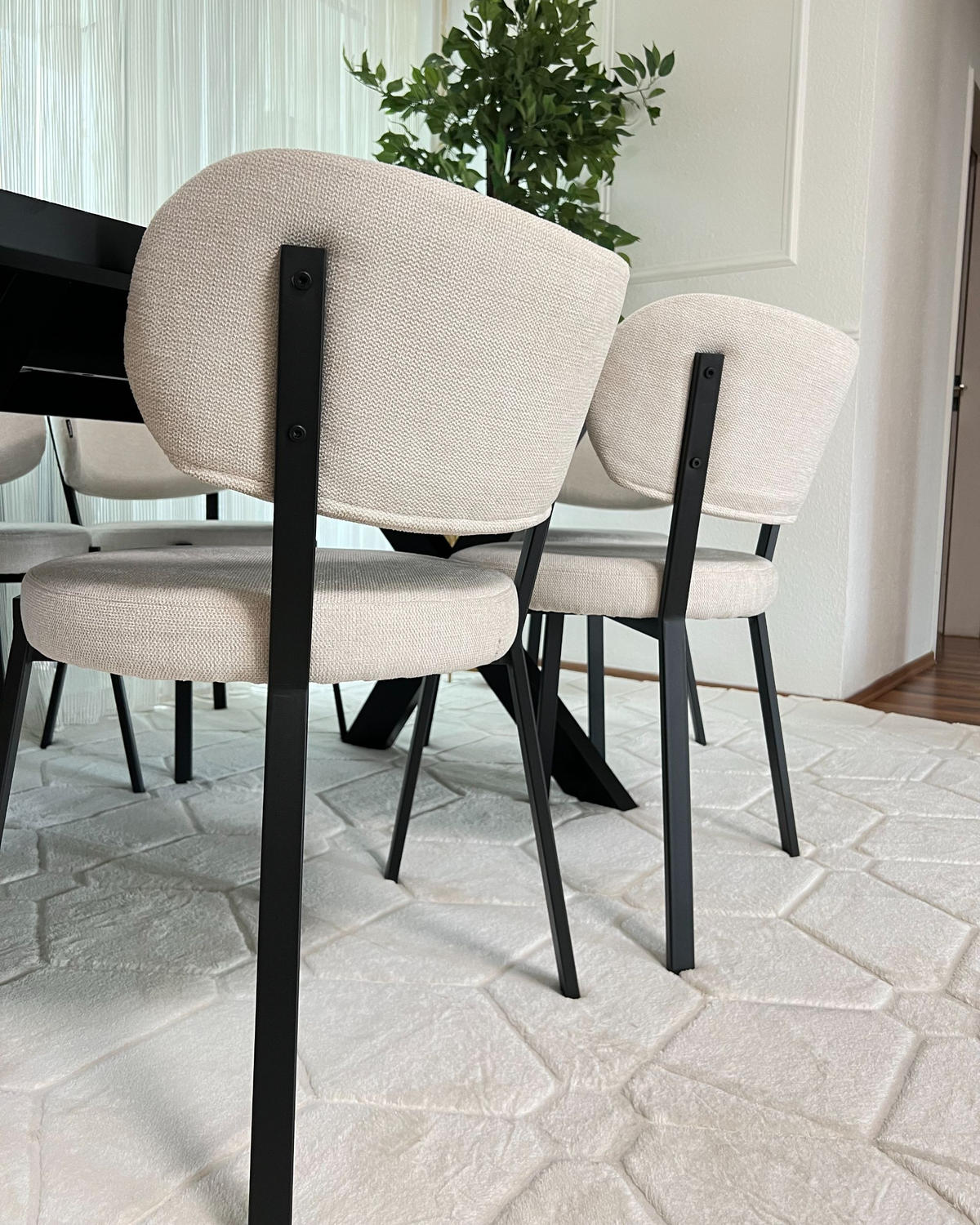 ESSZIMMERSTUHL 2er-Set Stoff Hellbeige Bronte - Beige, Textil (49/76/46cm) - Beliani
