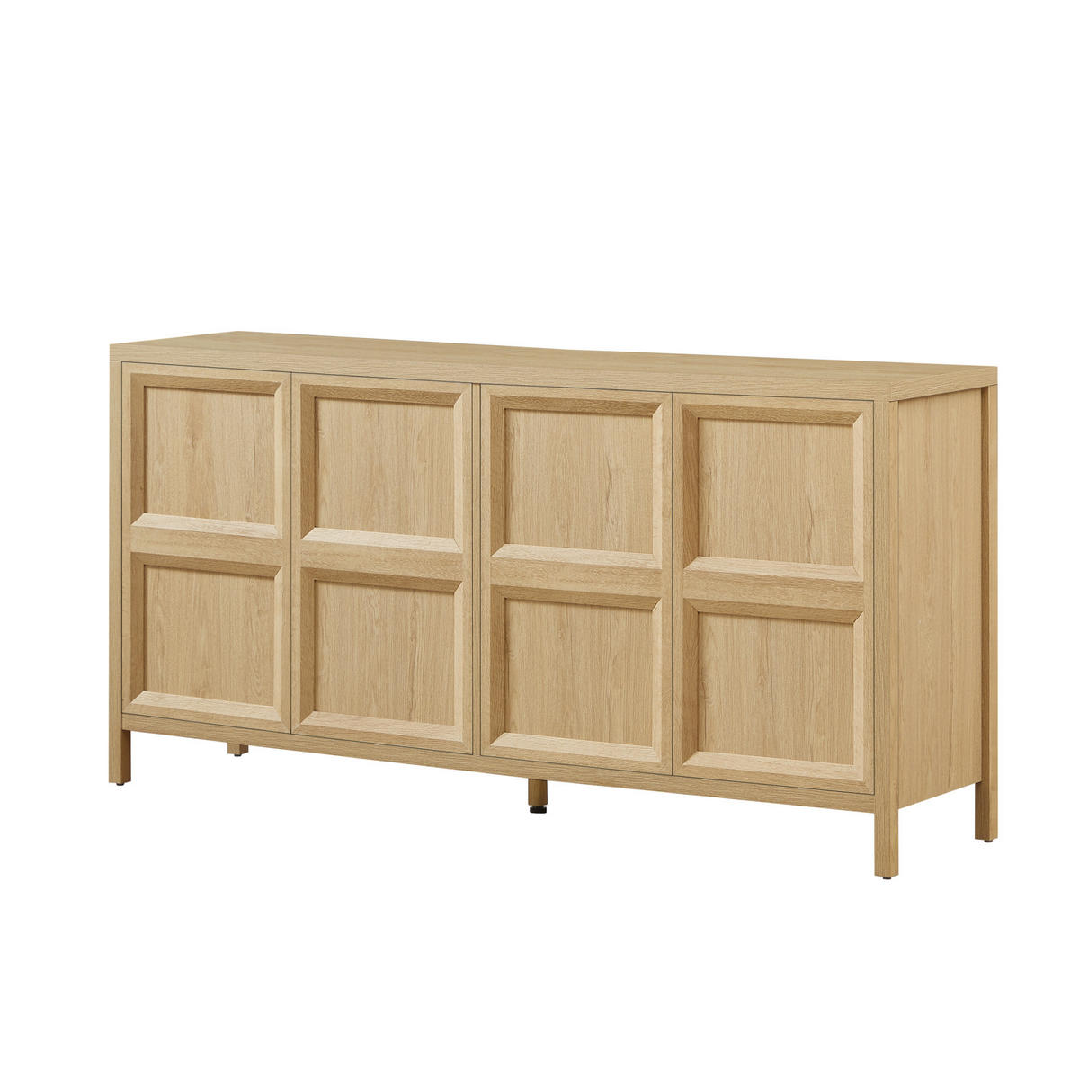 KOMODA z MDF 160x80x40 cm dubový dekor s bezúchytkovým otevíráním, tichým dovíráním a bezpečnostním uchycením - barva dubu, kompozitní dřevo (160/80/40cm) - Modfu