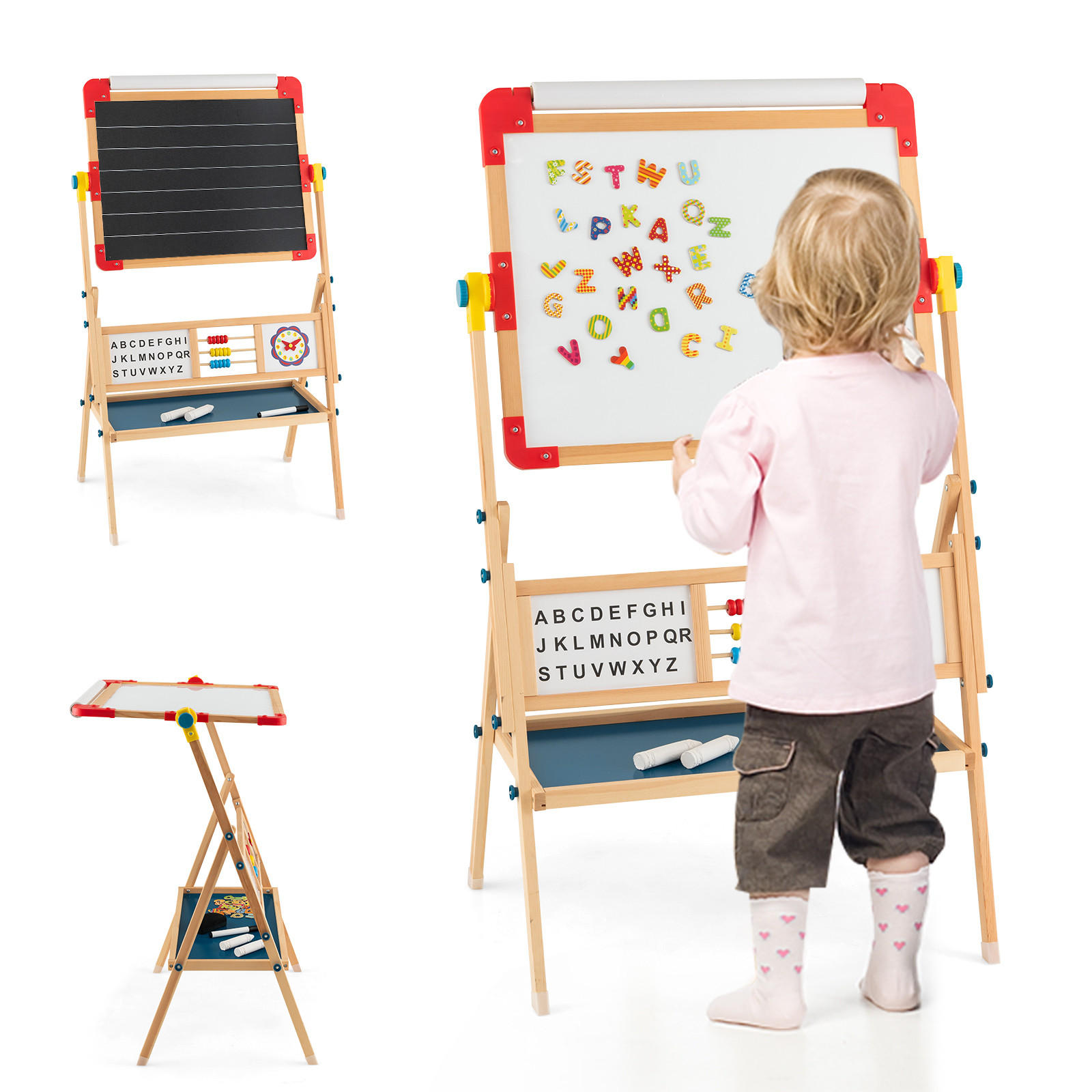 KINDERSTAFFELEI Mehrfarbig - Multicolor, Kunststoff (45/118/62cm) - COSTWAY