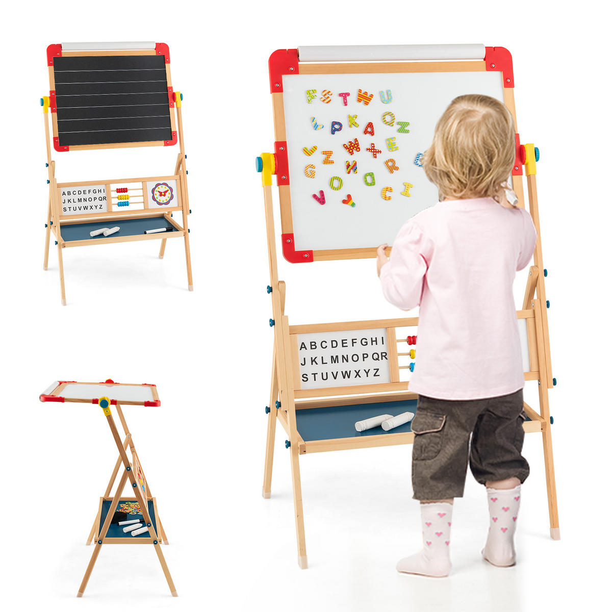 KINDERSTAFFELEI Mehrfarbig - Multicolor, Kunststoff (45/118/62cm) - COSTWAY