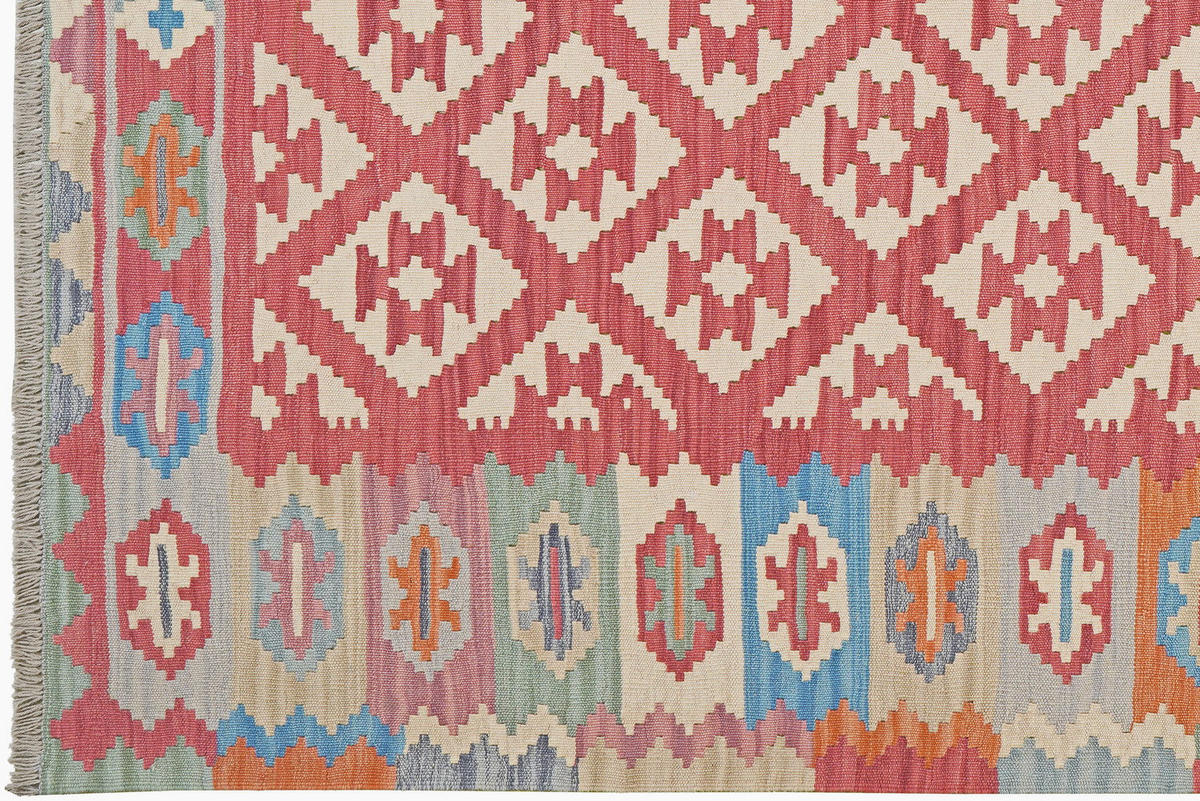 HANDWEBTEPPICH Kelim Gashgai Rot 256/173 cm Schurwolle - Rot, Textil (173/256cm) - Looma