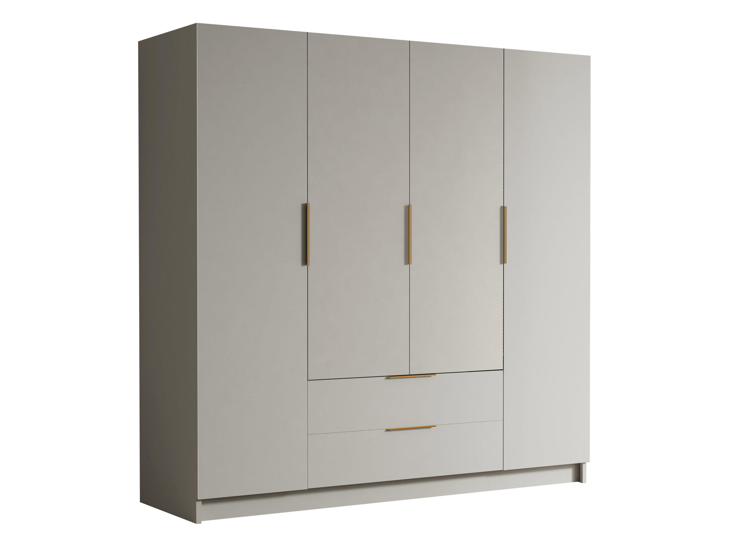 KLEIDERSCHRANK Sofia I - Kaschmir/Goldfarben, Holzwerkstoff/Kunststoff (200/216/60cm) - MIRJAN24