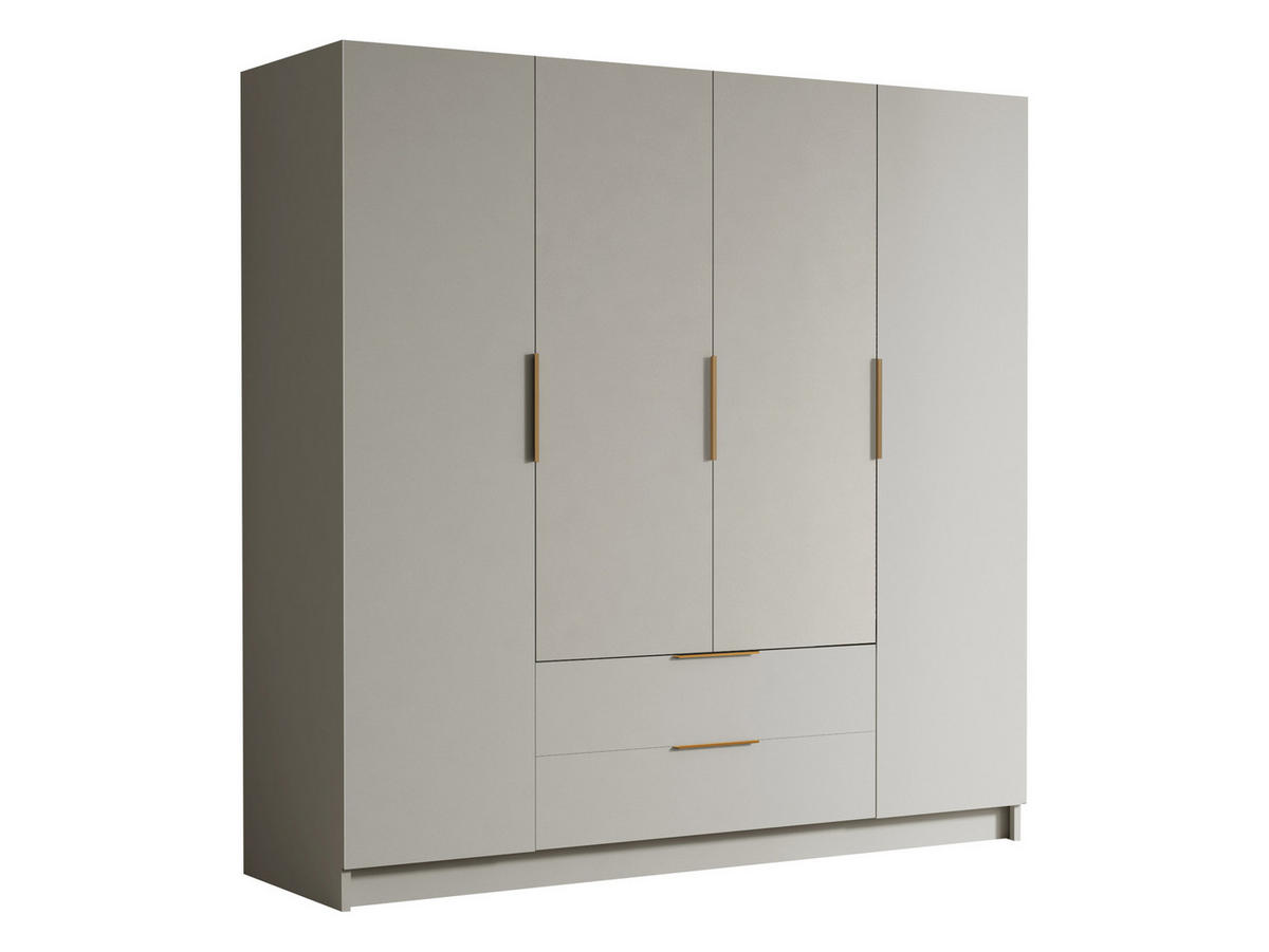 KLEIDERSCHRANK Sofia I - Kaschmir/Goldfarben, Holzwerkstoff/Kunststoff (200/216/60cm) - MIRJAN24