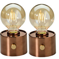 LED-TISCHLAMPE Vintage Edison dimmbar 10x9x16cm 2er-Set Bronze - Bronzefarben, Kunststoff (10/8.7/16cm) - Northpoint