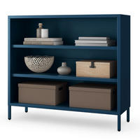 KOMMODE Metall offen WORF 4 Ebenen 90x100x35cm Dunkelblau - Dunkelblau, Metall (100/90/35cm) - DELUKE