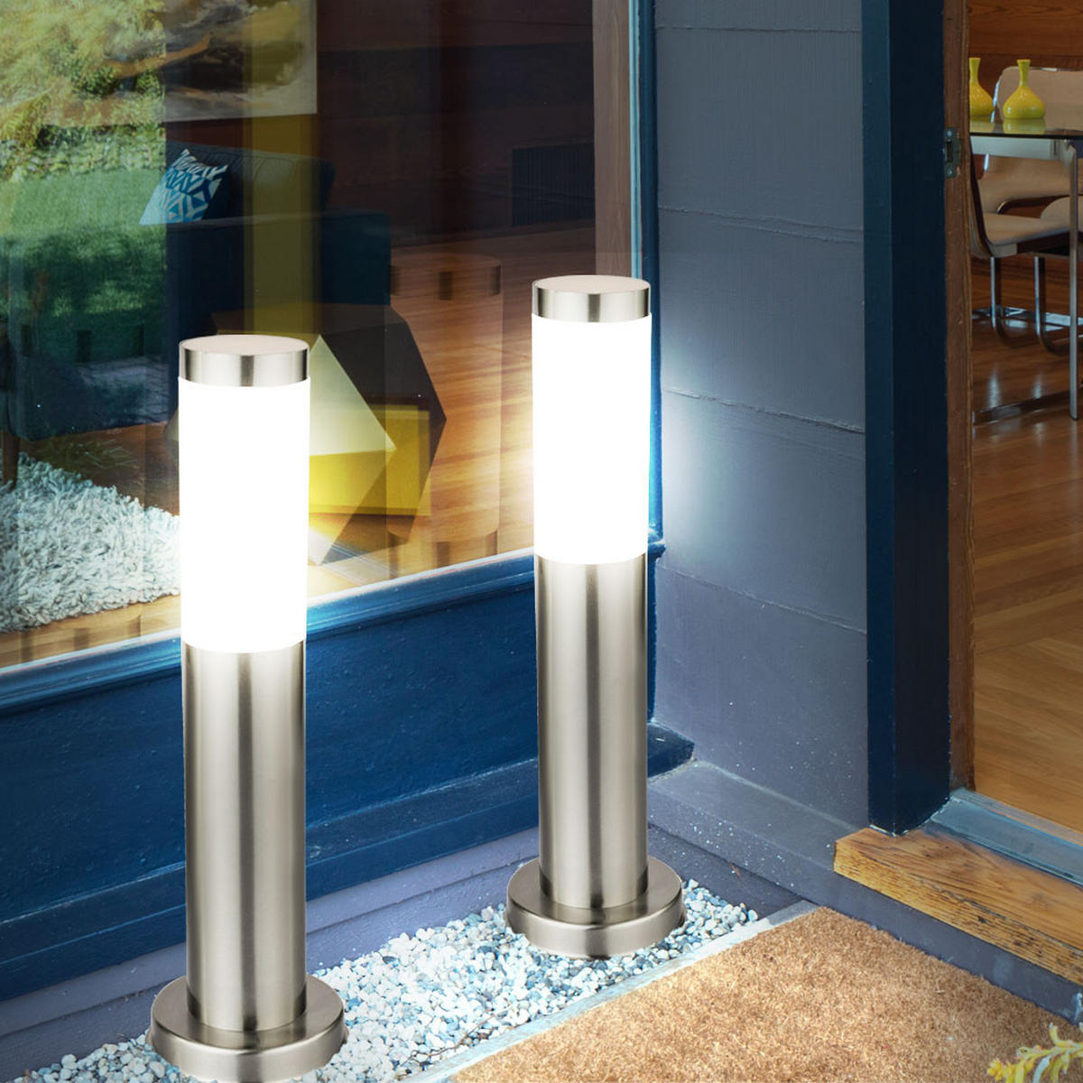 LED STEHLEUCHTE Silber Modern - Silberfarben, Metall (7.8/7.8/45cm) - Globo Lighting