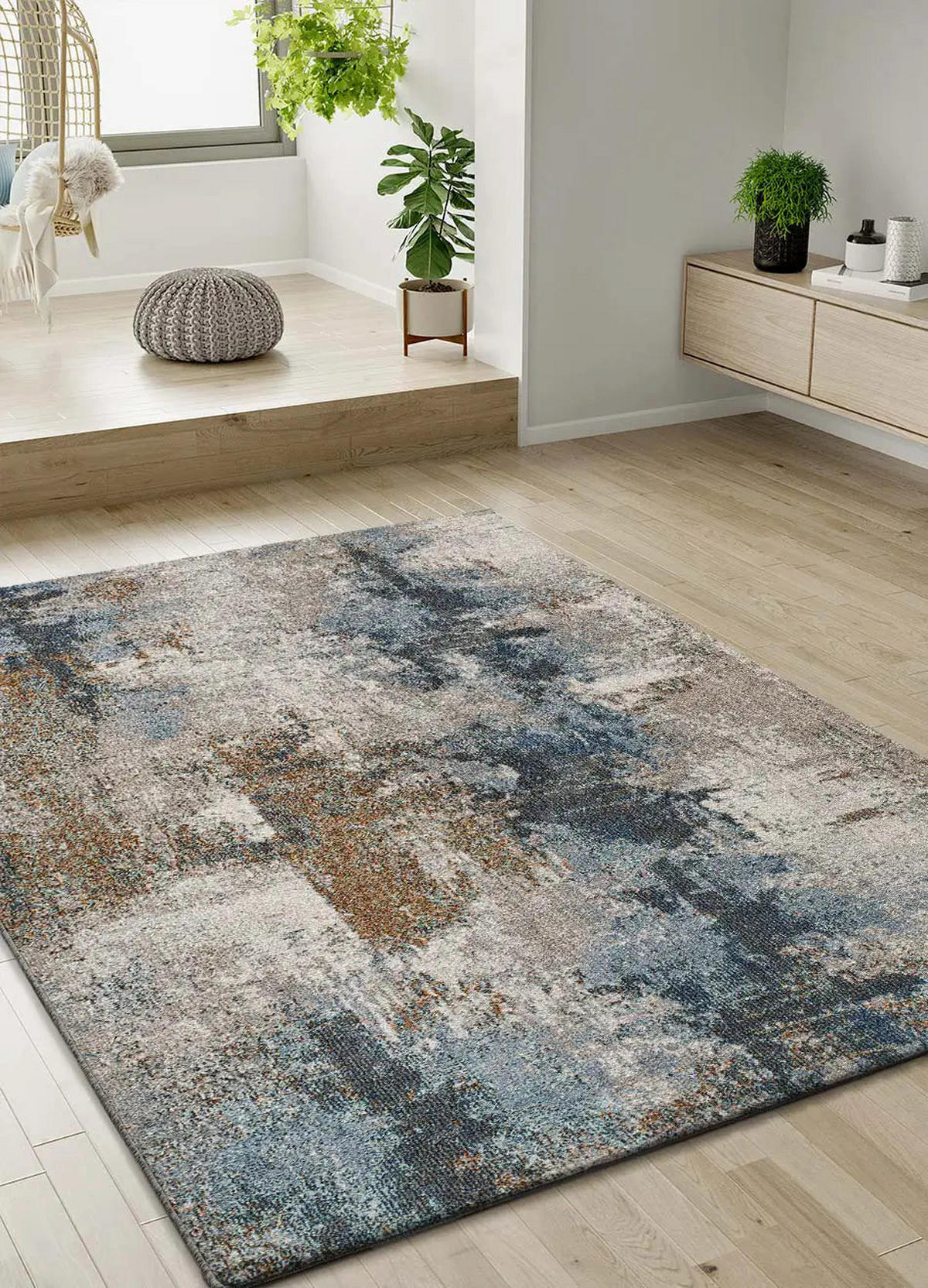 IN- & OUTDOOR-TEPPICH Blau / Braun Salsa 160/230 cm - Blau/Braun, Textil (160/230cm) - Atticgo