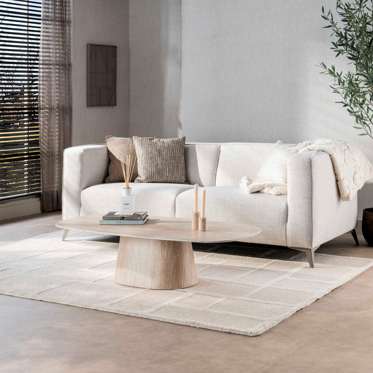 COUCHTISCH Centro 88 70/135/35 cm - Beige, Keramik (70/135/35cm) - Hoyz Collection