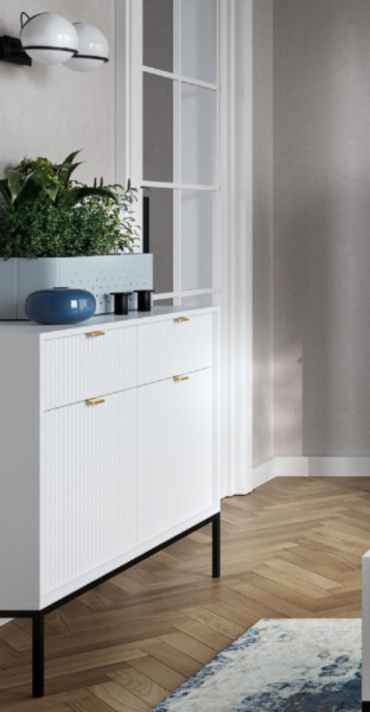 SIDEBOARD Weiß KSZ104 Schwarz Gestell - Weiß, Holzwerkstoff (104/83/39cm) - Sepro Meble