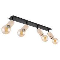 DECKENLEUCHTE Holz Schwarz Matt - Schwarz, Holz (80/10/18cm) - Globo Lighting