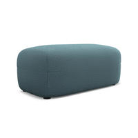 POUF Bouclé Stoff Blau - Blau/Blaugrau, Kunststoff/Textil (92/40/48cm) - Makamii