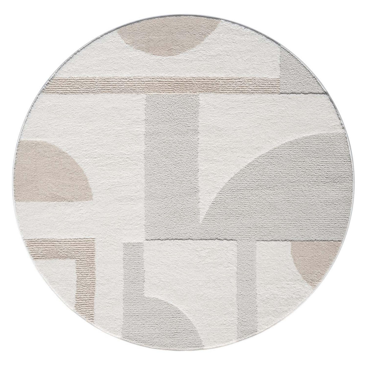 KURZFLOR-TEPPICH Lounge 9992 Creme 200 cm Rund - Creme, Textil (200/200cm) - carpet city