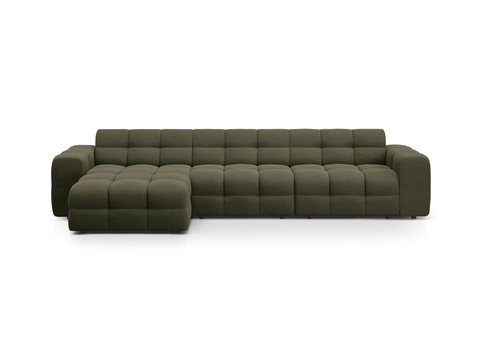 ECKSOFA links Kendal aus strukturiertem Stoff amazonasgrün 5 Sitzplätze - Waldgrün, Textil (173/357cm) - Micadoni