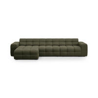 ECKSOFA links Kendal aus strukturiertem Stoff amazonasgrün 5 Sitzplätze - Waldgrün, Textil (173/357cm) - Micadoni