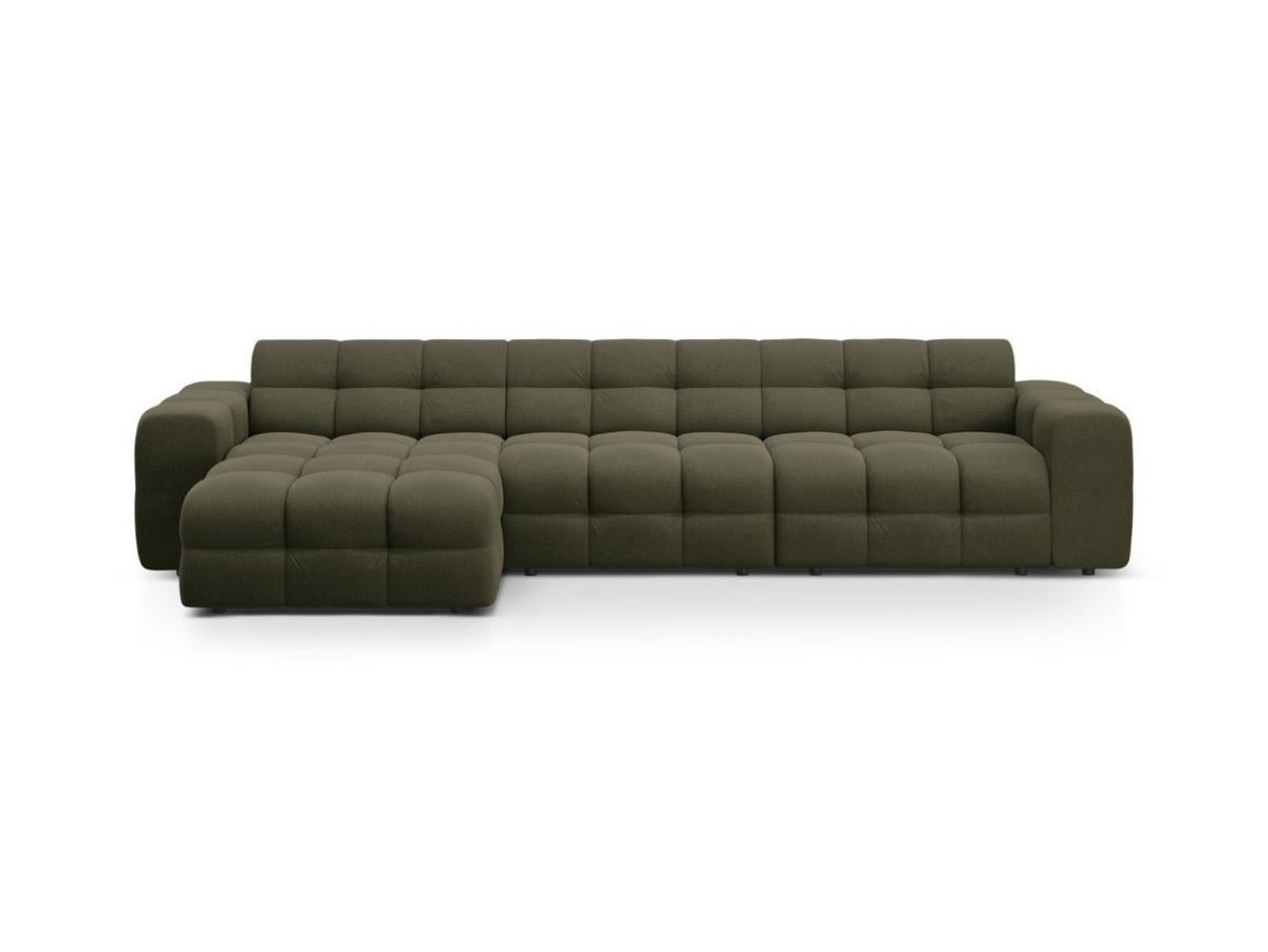 ECKSOFA links Kendal aus strukturiertem Stoff amazonasgrün 5 Sitzplätze - Waldgrün, Textil (173/357cm) - Micadoni