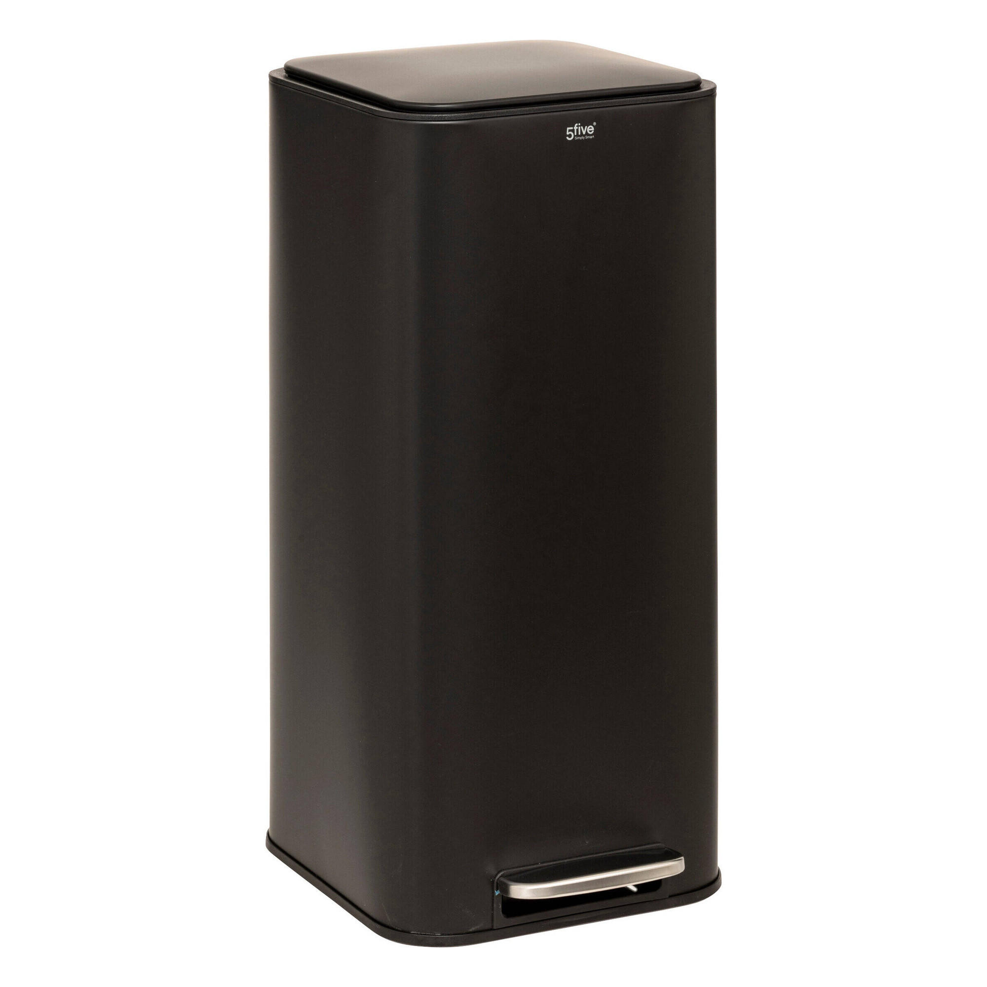 MÜLLEIMER mit Pedal Delta 30 l 35,5/29/63 cm - Schwarz, Metall (29/63/35.5cm) - 5five Simply Smart