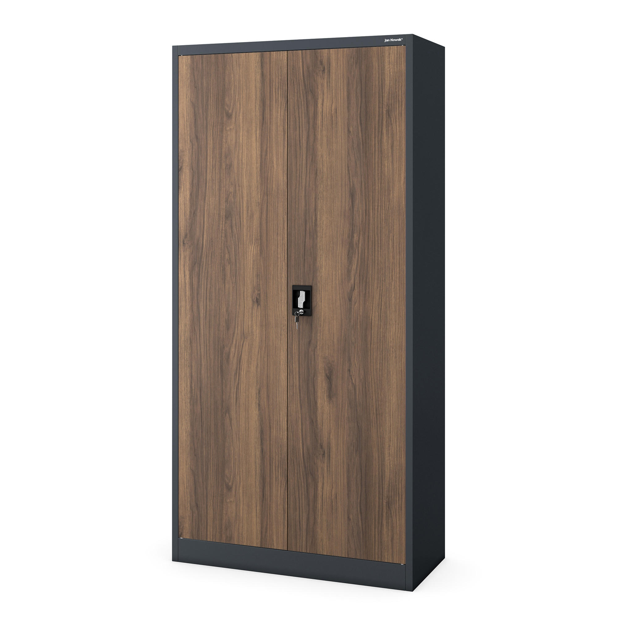 METALLSCHRANK DAWID 185x90x45 cm - Anthrazit/Nussbaumfarben, Metall (90/185/45cm) - Jan Nowak
