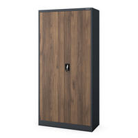 METALLSCHRANK DAWID 185x90x45 cm - Anthrazit/Nussbaumfarben, Metall (90/185/45cm) - Jan Nowak