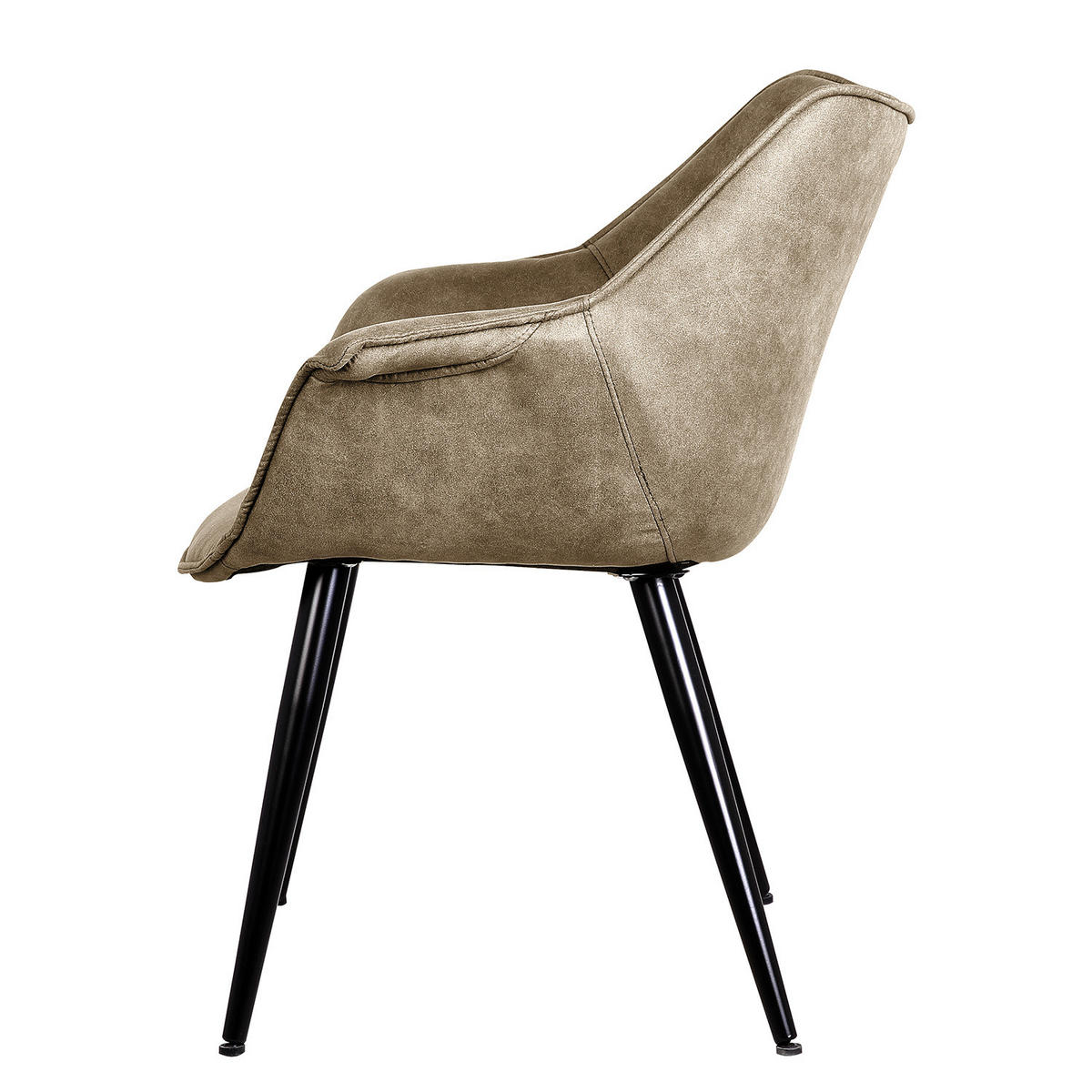 ARMLEHNENSTUHL - Schwarz/Cappuccino, Textil/Metall (70/81/64cm) - home24