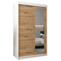 SCHWEBETÜRENSCHRANK 200/120/62 2-türig - Silberfarben/Eiche Artisan, Holz/Kunststoff (120/200/62cm) - Abiks Möbel