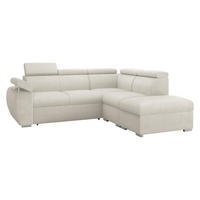 COLTAR Boston 2RR1P, Dreapta 2R+R+1P(65)+PUFAP - argintiu/crem, material textil/lemn (230/260cm) - MIRJAN24
