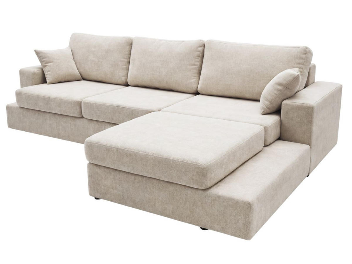 ECKSOFA Nesto Biege Rechts - Beige, Holz/Textil (165/260cm) - Graingold