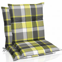 NIEDERLEHNERAUFLAGE Sunny GR 100x50x6cm Grün Kariert (2tlg) - Grün, Textil (50/6/100cm) - Beautissu 