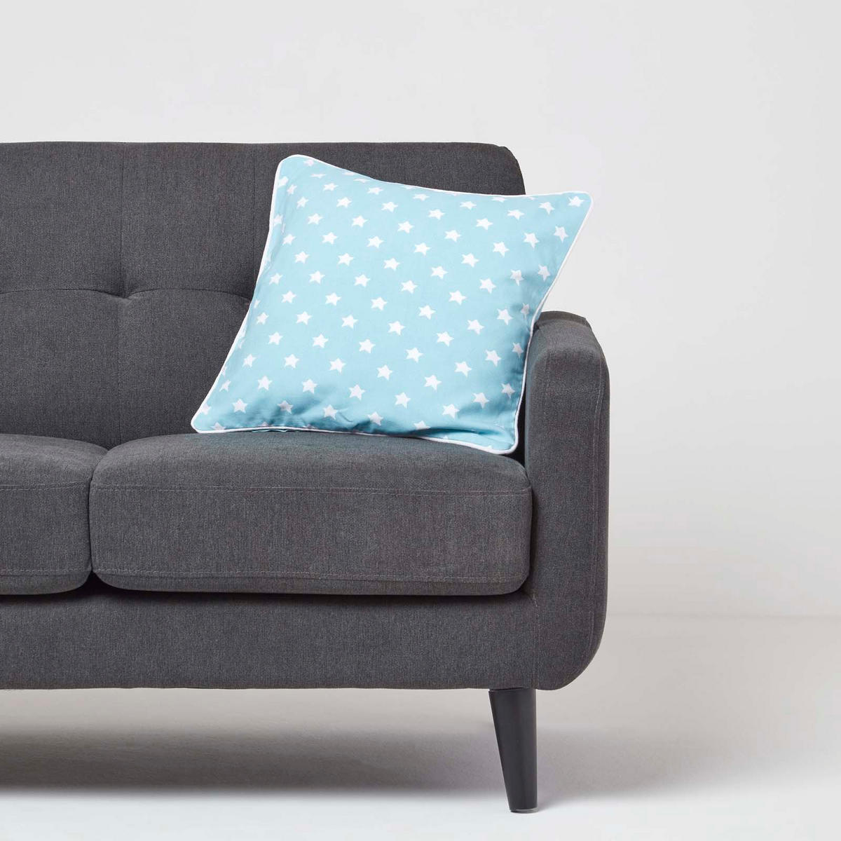 KISSENHÜLLE Sterne 45/45 cm, 100% Baumwolle - Blau, Textil (45/45cm) - Homescapes