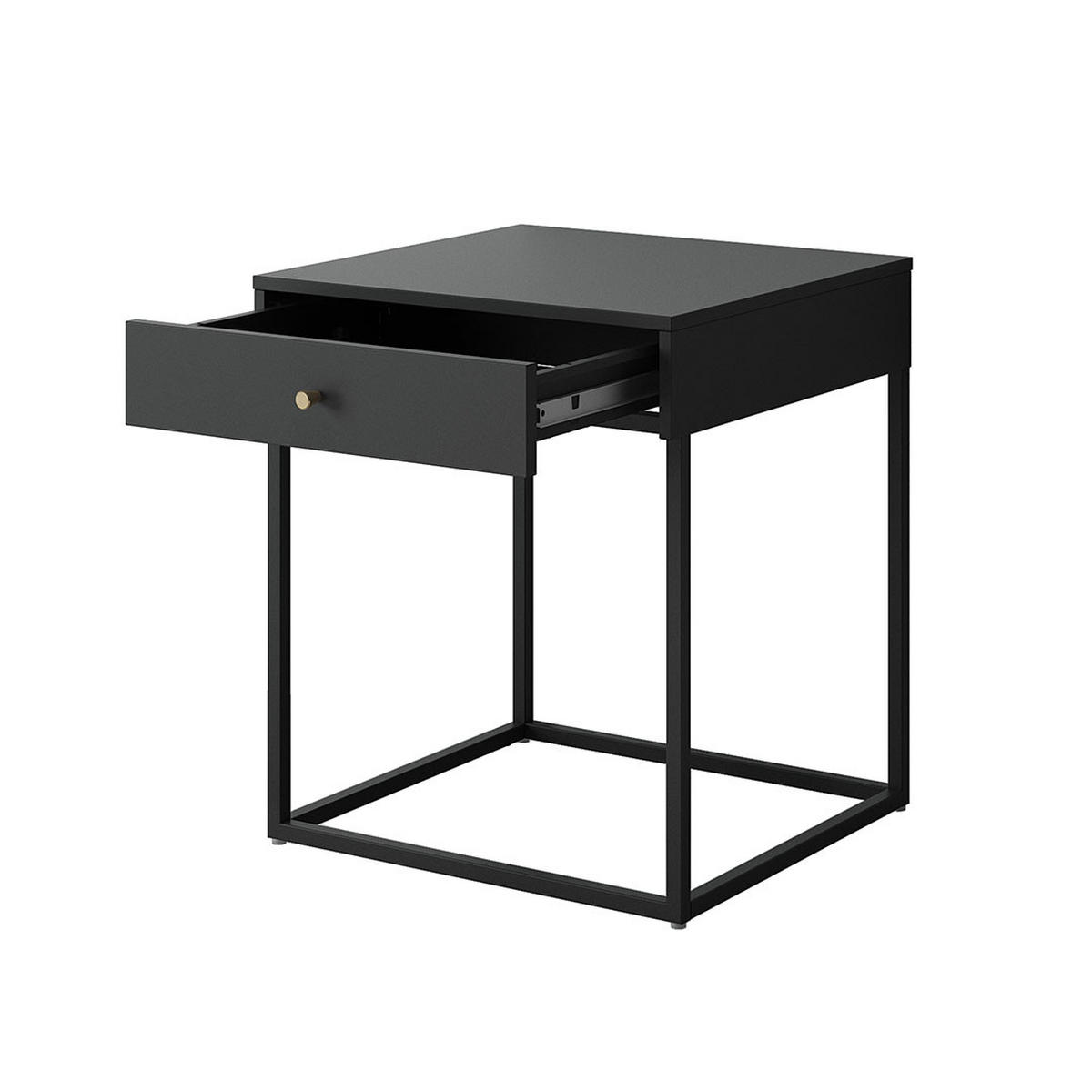 NACHTTISCH Pops Schwarz 41/43/50 cm - Schwarz, Metall (41/50/43cm) - ebuy24